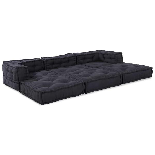 Modular Poufs 3er Set Anthrazit Stoff
