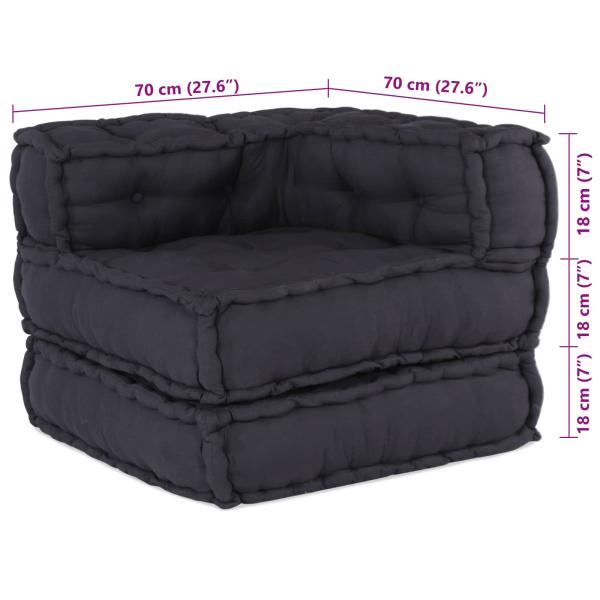 Modular Poufs 3er Set Anthrazit Stoff