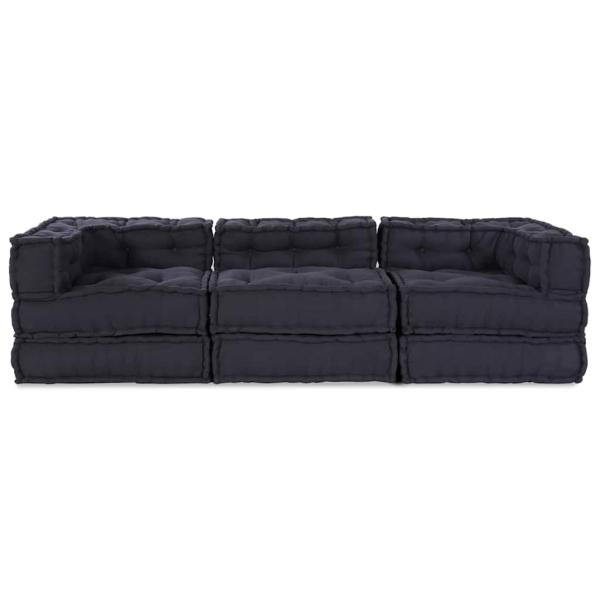 Modular Poufs 3er Set Anthrazit Stoff
