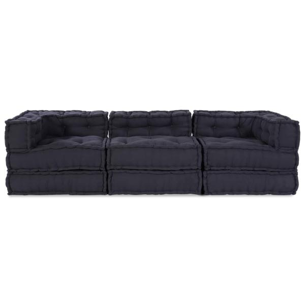 Modular Poufs 3er Set Anthrazit Stoff