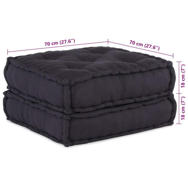 Modular Pouffes 4er Set in Anthrazit aus Stoff