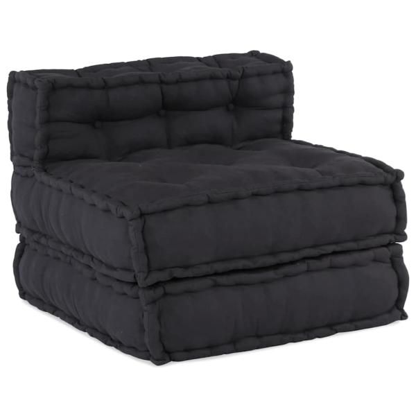 Modular Pouffes 4er Set in Anthrazit aus Stoff