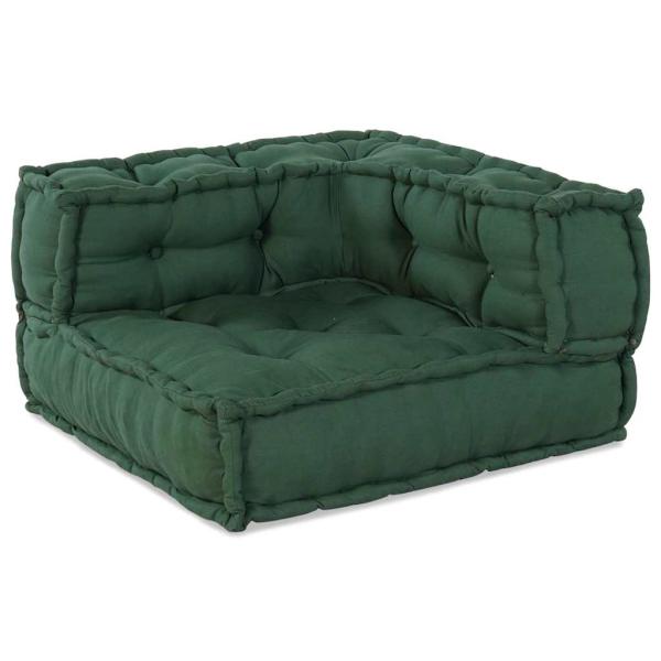 Modularer Pouf 4er Set Grüner Stoff