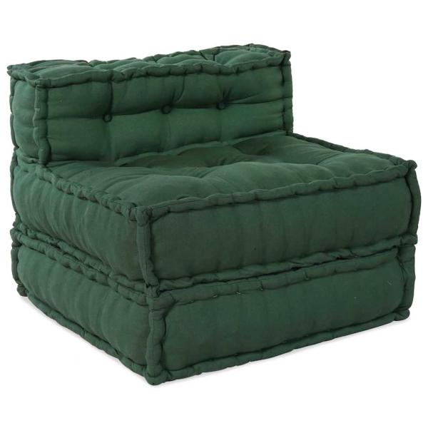 Modularer Pouf 4er Set Grüner Stoff