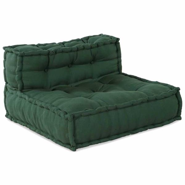 Modularer Pouf 4er Set Grüner Stoff