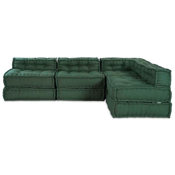 Modularer Pouf 4er Set Grüner Stoff