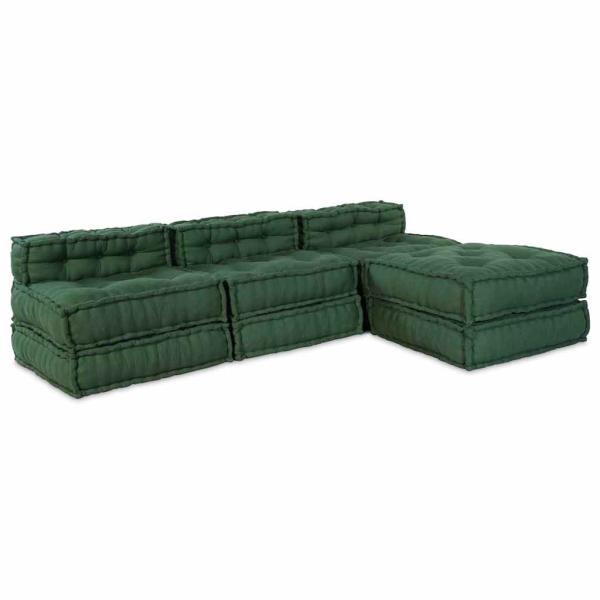 ARDEBO.de - Modulare Poufs 4-teilig Grün Stoff