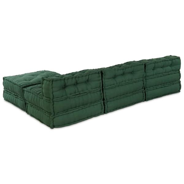 Modulare Poufs 4-teilig Grün Stoff