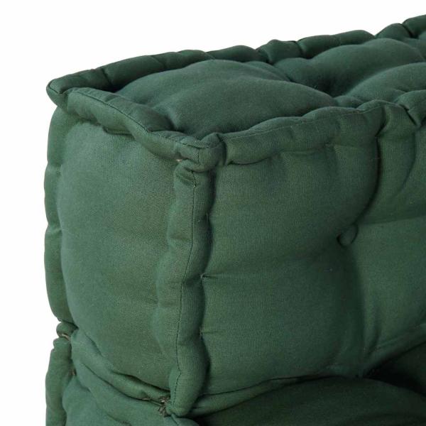 Modulare Poufs 4-teilig Grün Stoff