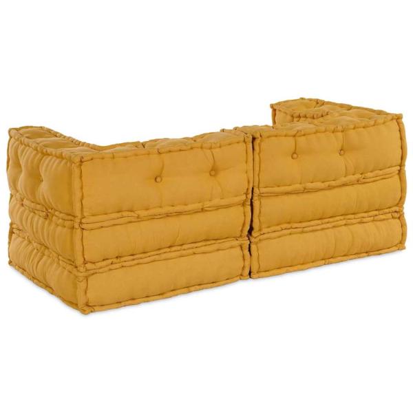 Modulare Poufs 2 Stück Gelbes Gewebe