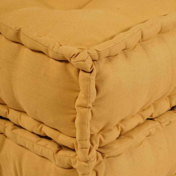 Modulare Poufs 2 Stück Gelbes Gewebe