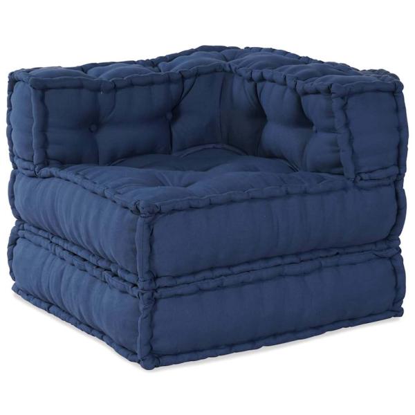 modulare Poufs 3er Set Indigo Stoff