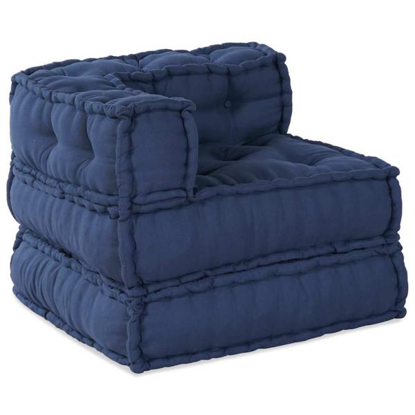 modulare Poufs 3er Set Indigo Stoff