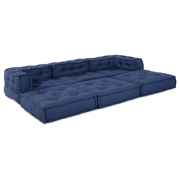 modulare Poufs 3er Set Indigo Stoff