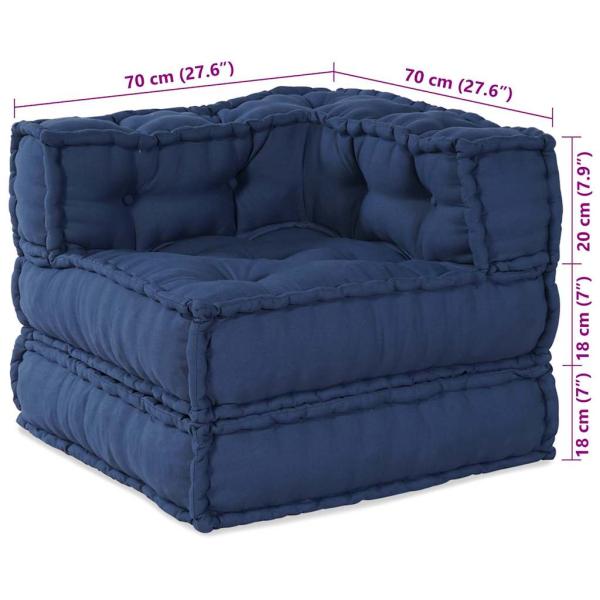 Modulare Poufs - 4er Set aus Indigo Stoff
