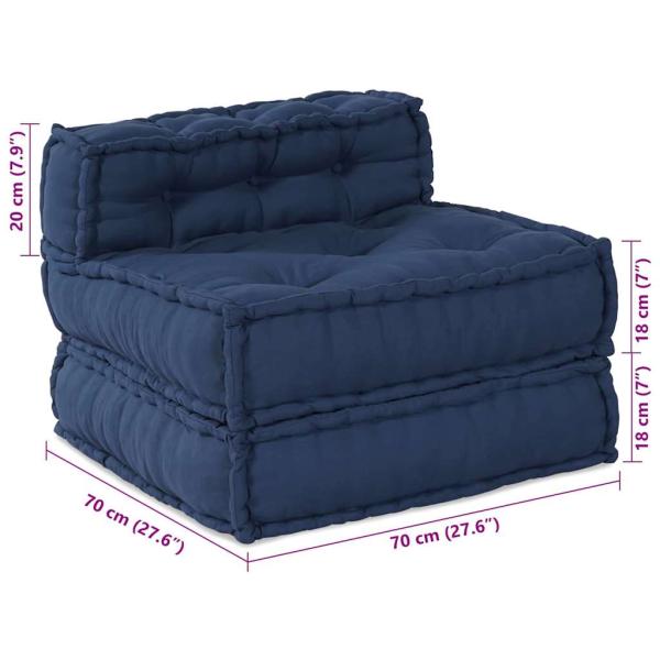Modulare Poufs - 4er Set aus Indigo Stoff