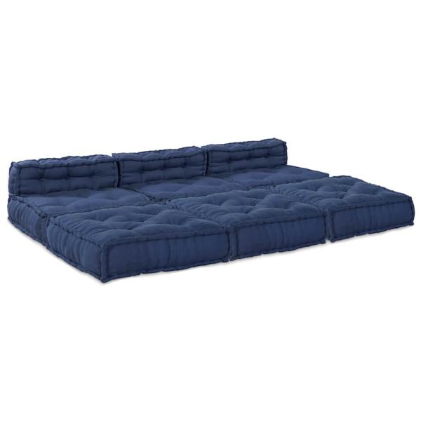 Modulare Poufs - 4er Set aus Indigo Stoff