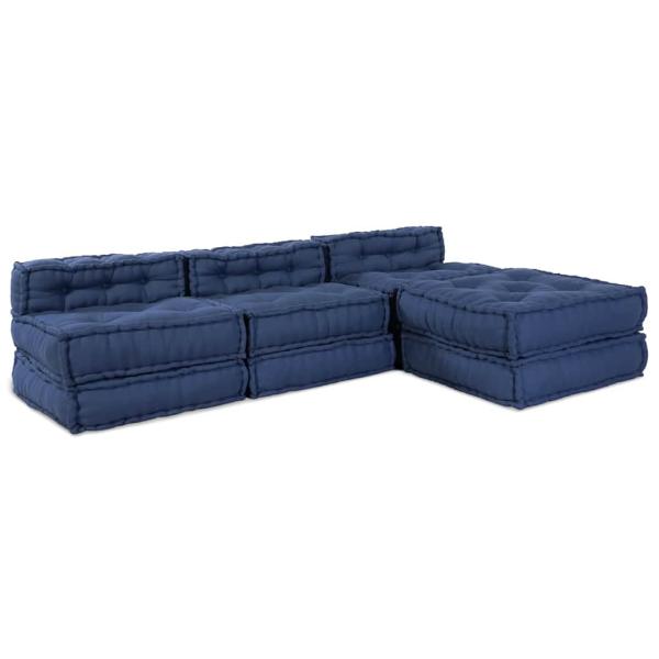 ARDEBO.de - Modulare Poufs 4 Stück Indigo Stoff