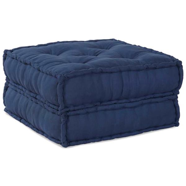Modulare Poufs 4 Stück Indigo Stoff
