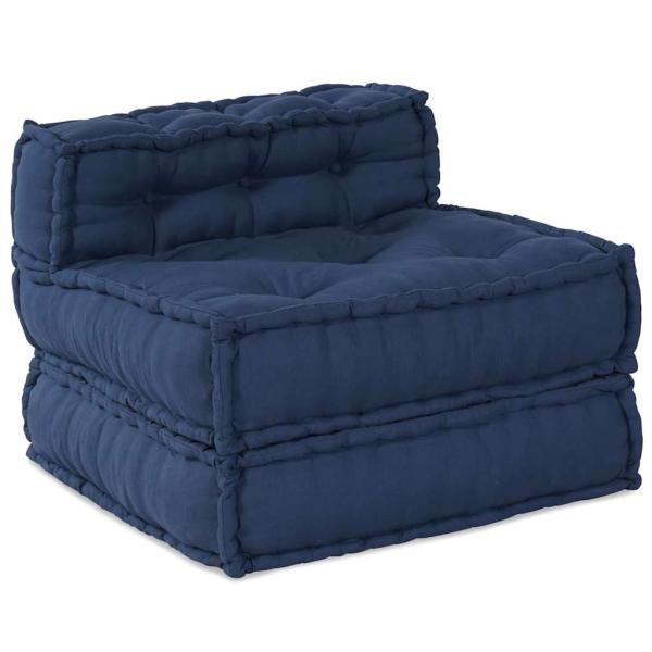 Modulare Poufs 4 Stück Indigo Stoff
