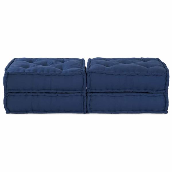Modulare Poufs 2er Set Indigo Stoff