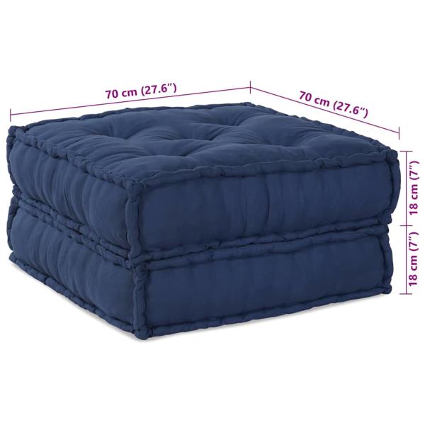 Modulare Poufs 2er Set Indigo Stoff