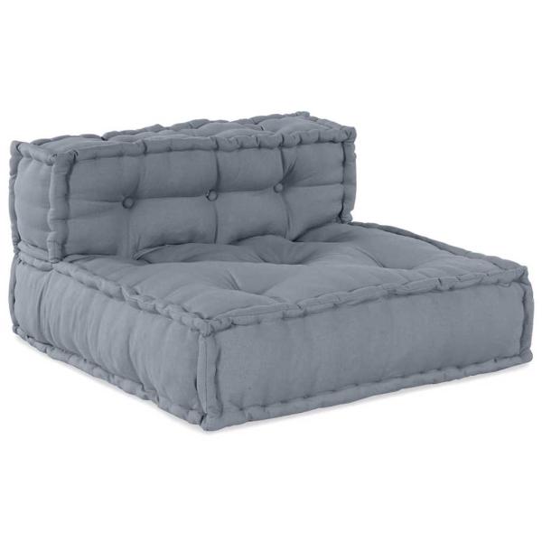 4-Sitzer Modular Pouffe Sofa Umwandelbar Graue Stoff