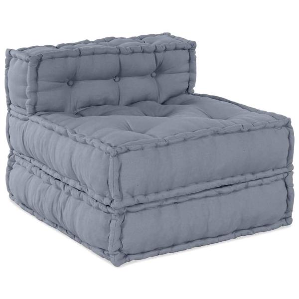 4-Sitzer Modular Pouffe Sofa Umwandelbar Graue Stoff
