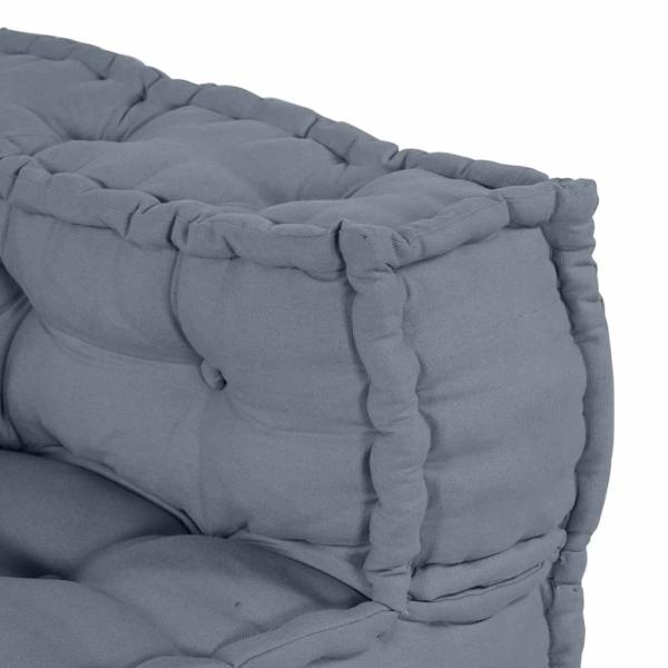 4-Sitzer Modularer Pouffe Sofa Umwandelbar Graue Stoff