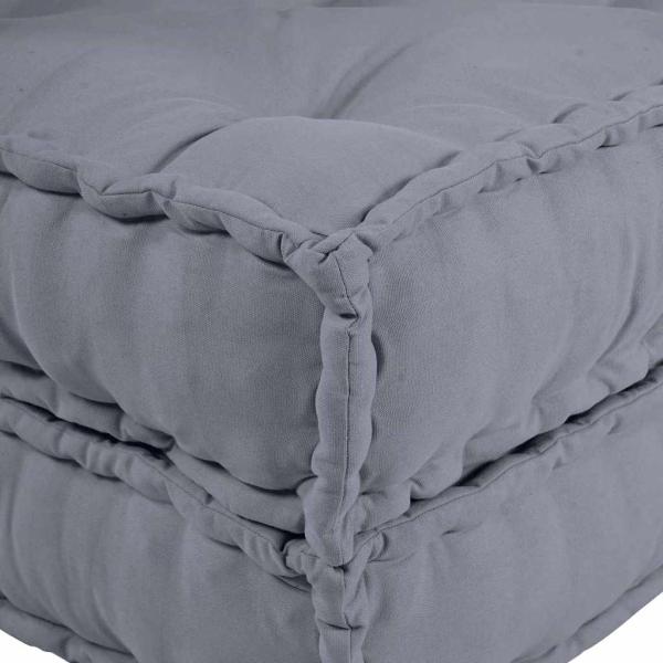 4-Sitzer Modularer Pouffe Sofa Umwandelbar Graue Stoff