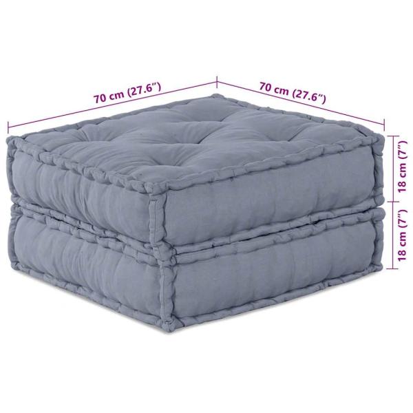 4-Sitzer Modularer Pouffe Sofa Umwandelbar Graue Stoff