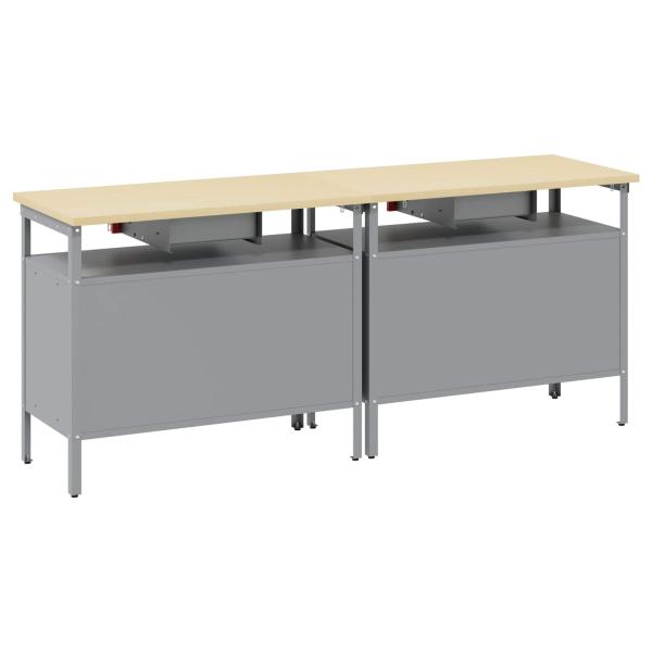 Werkbank-Set mit Schubladen 2 pcs Rot und Grau 200 x 55 x 85 cm