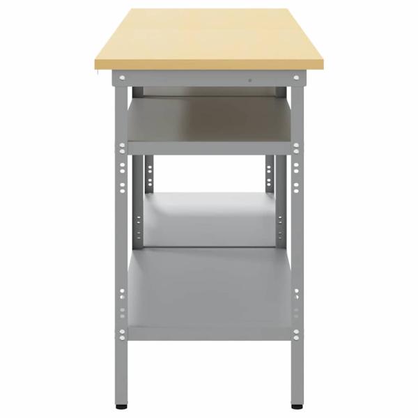 Werkbank-Set mit Regal 2 pcs Beige und Grau 200 x 55 x 85 cm
