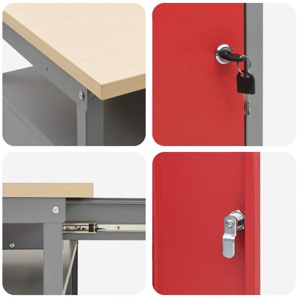 3-teiliges Werkbankset aus schwarzem Stahl