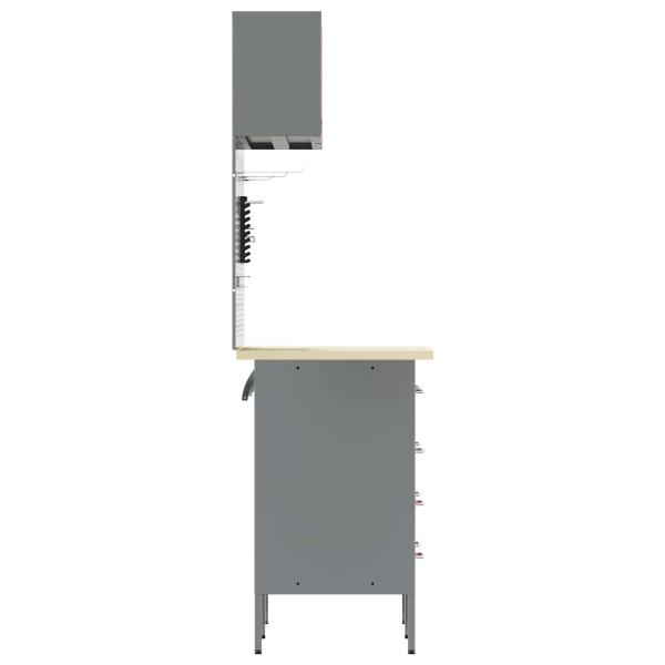 Arbeitsschrankset mit Schubladen mit Regal 5 stk. Rot