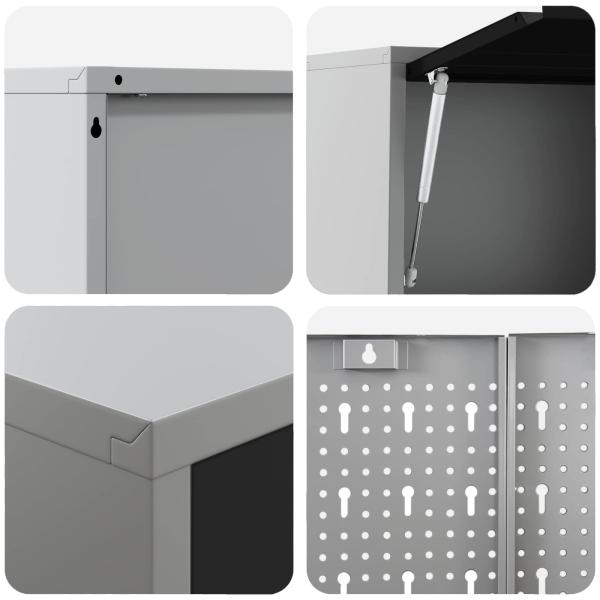 Arbeitsschrankset mit Schubladen mit Regal 5 stk. Schwarz