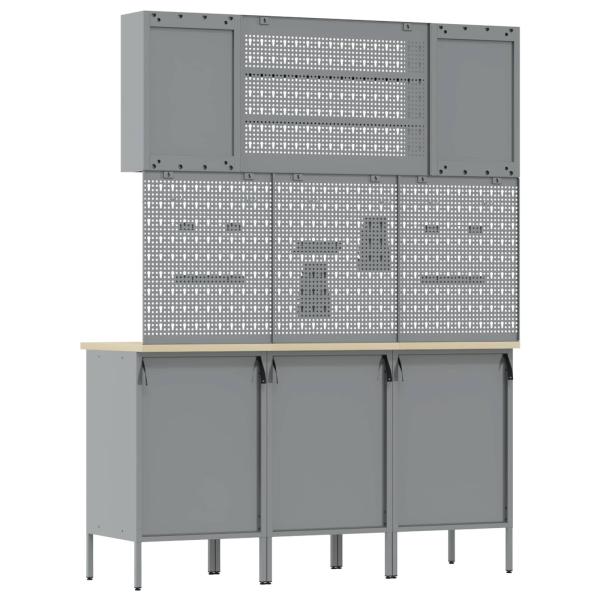 7-teiliges Werkbank-Set Schwarzstahl