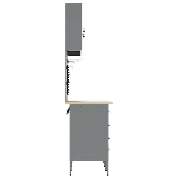 7-teiliges Werkbank-Set Schwarzstahl