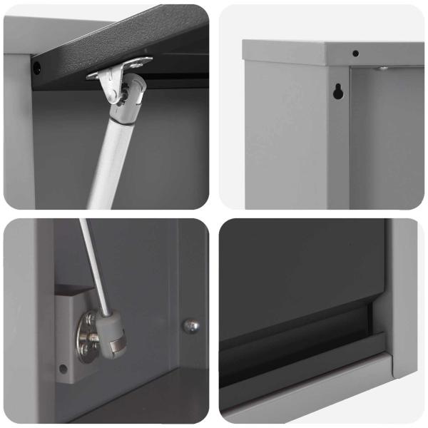 10-teiliges Arbeitskabinet und Pegboard-Set in Schwarz aus MDF und Metall