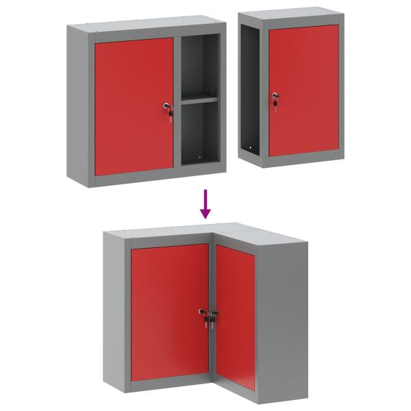 10-teiliges Werkbank- und Lochplattenset Schwarz MDF und Metall