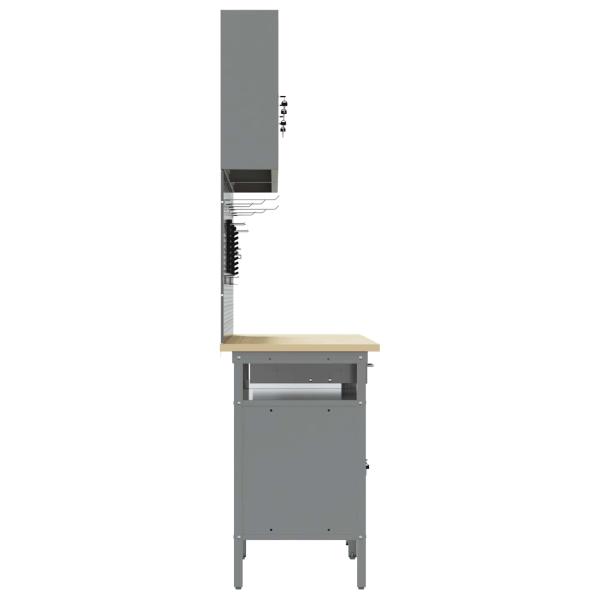 8-teiliges Werkbank-Set Schwarz Stahl
