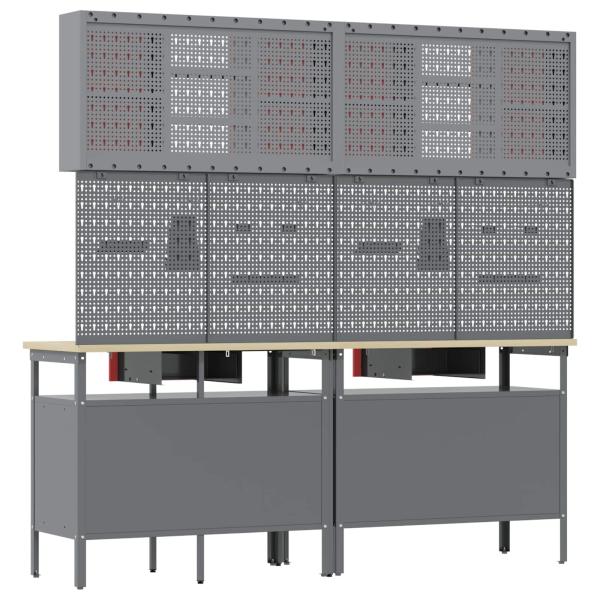 8-teiliges Werkbank-Set Rotstahl