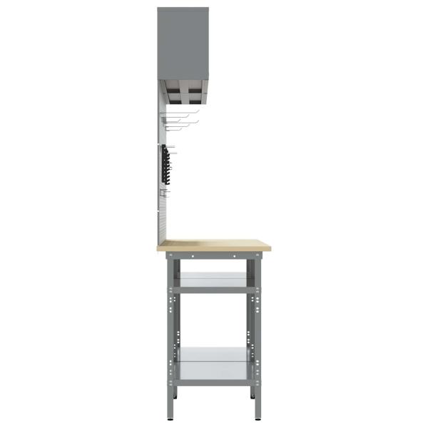 Werkbank-Set 8 stk. Schwarz und Grau 200 x 55 x 200 cm