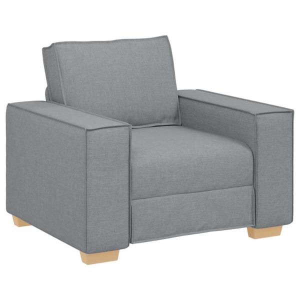 3-teiliges Sofa-Set mit Kissen Hellgrau Stoff