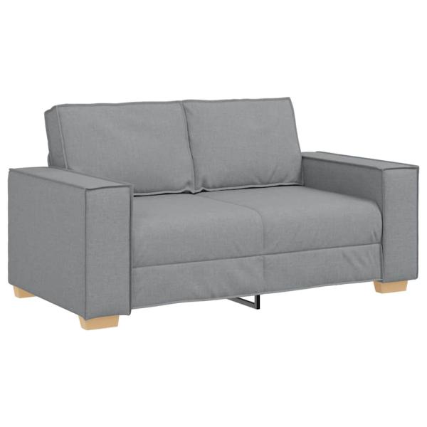 3-teiliges Sofa-Set mit Kissen Hellgrau Stoff