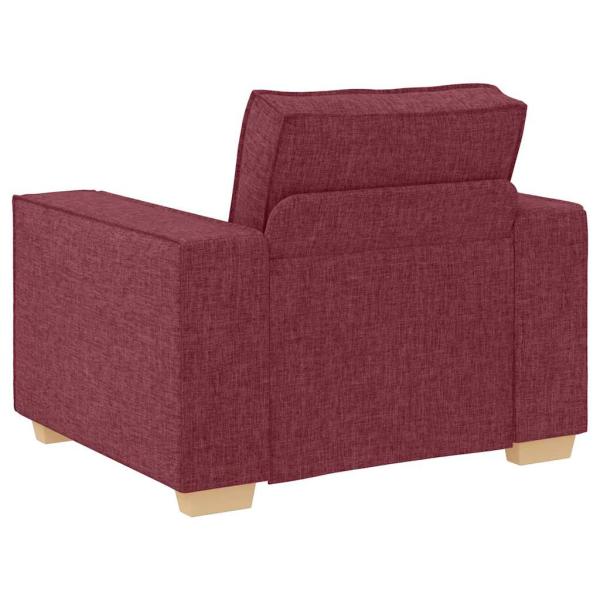 3-teilige Sofaset mit Kissen in Weinrot