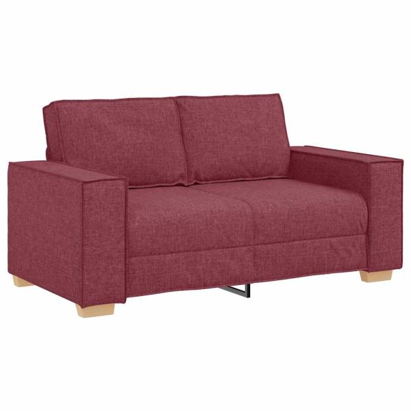 3-teilige Sofaset mit Kissen in Weinrot