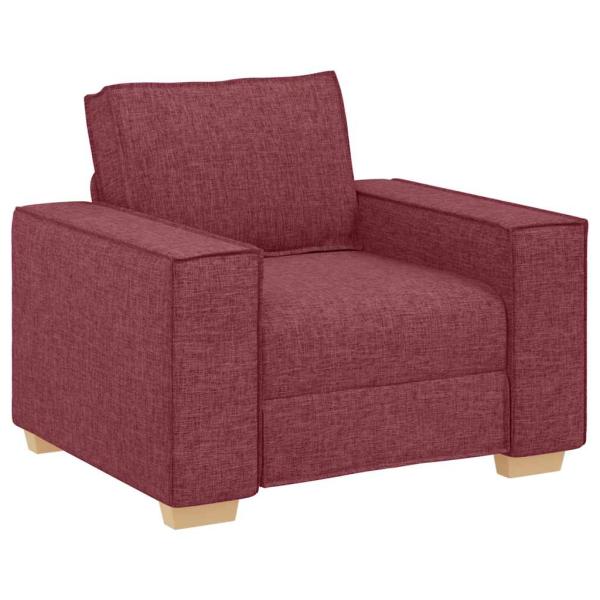 3-teilige Sofaset mit Kissen in Weinrot