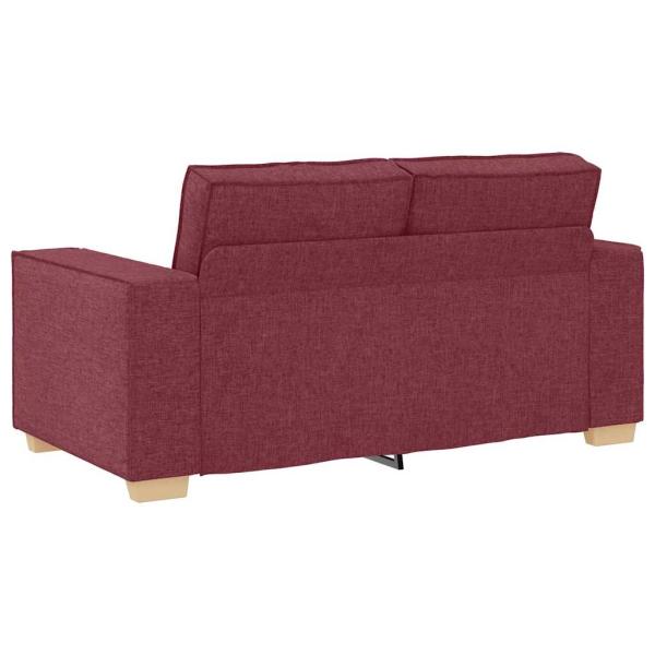 3-teilige Sofaset mit Kissen in Weinrot