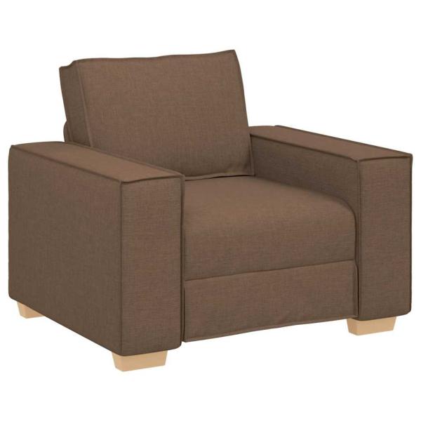 3-teiliges Sofaset mit Kissen braunes Gewebe
